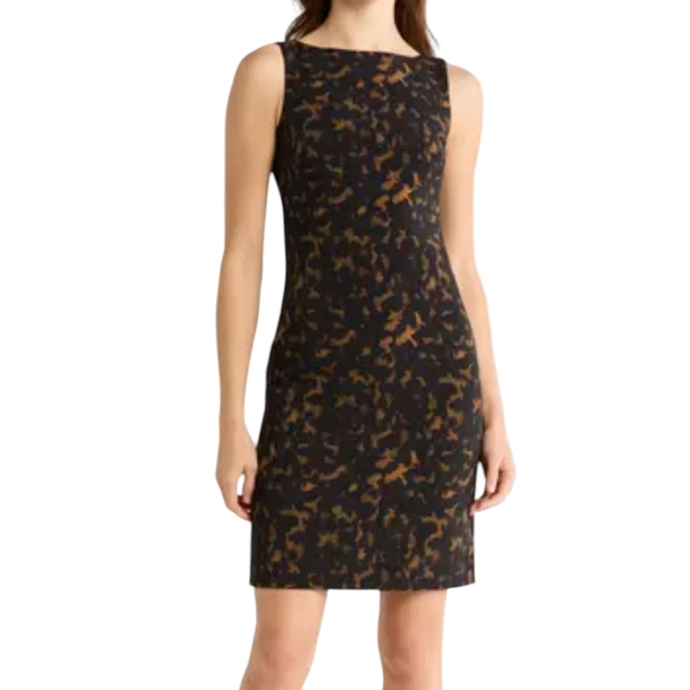 Theory Betty Tortoise Crepe Sheath Dress....Size 4